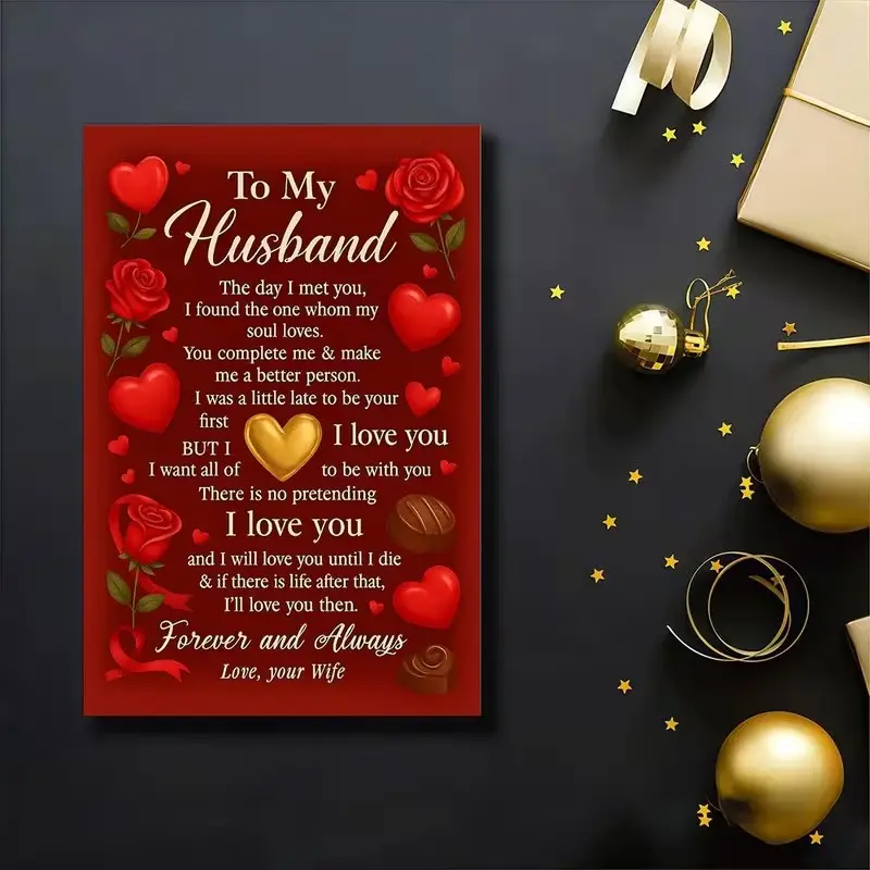 Romantic Husband Greeting Card with Envelope, Perfect for Anniversary, Birthday, Valentine's Day, Expresses Eternal Love and Appreciation