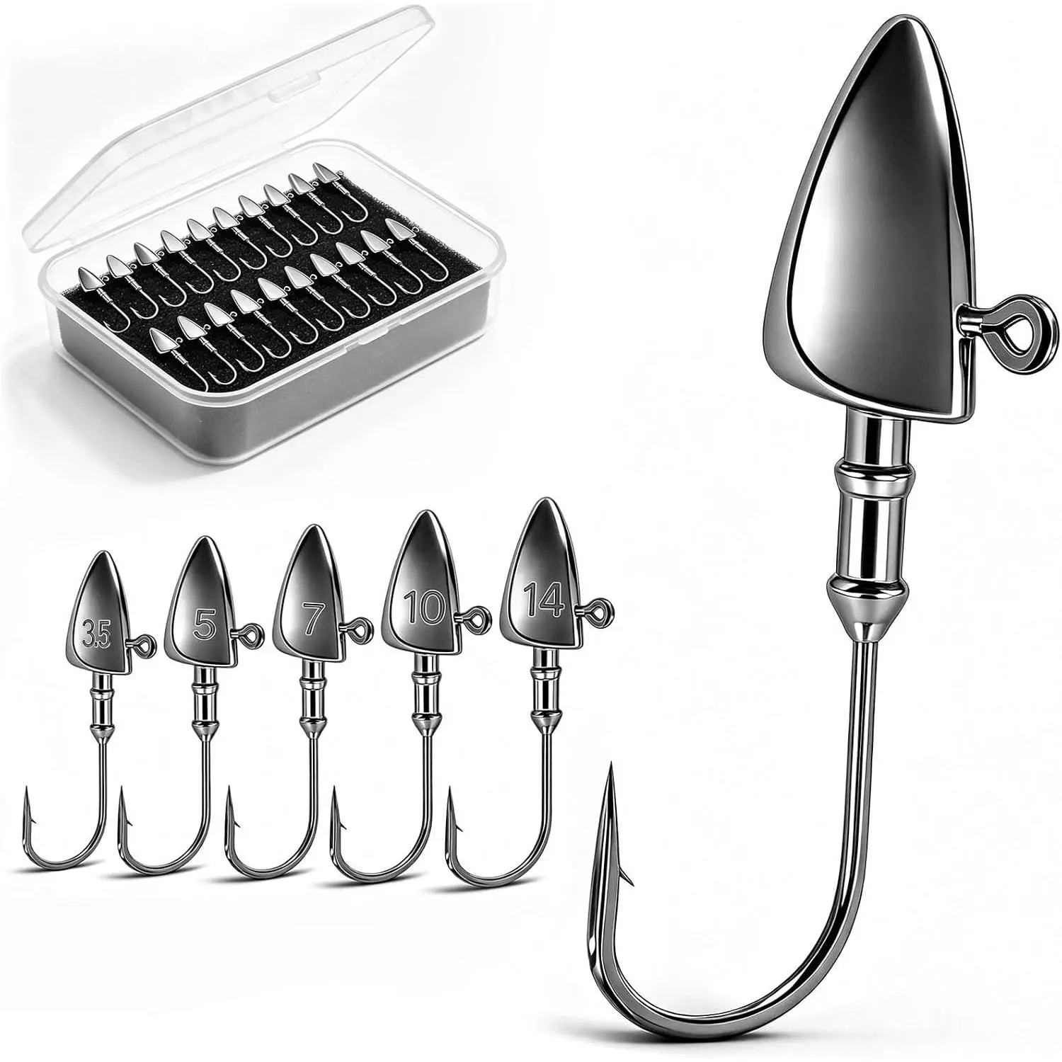Weedless  Jig Heads Weighted EWG Offset Hooks for Texas  Bass Fishing, Anti-Snag Swimbait Darter  for Soft Plastics