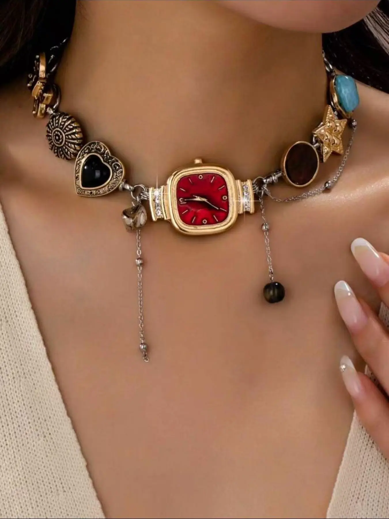 Personalized Y2K Style Charm Necklace for Women, Heart Star Butterfly Design, Valentine's Day Gift, Time Freeze Memory Keeper