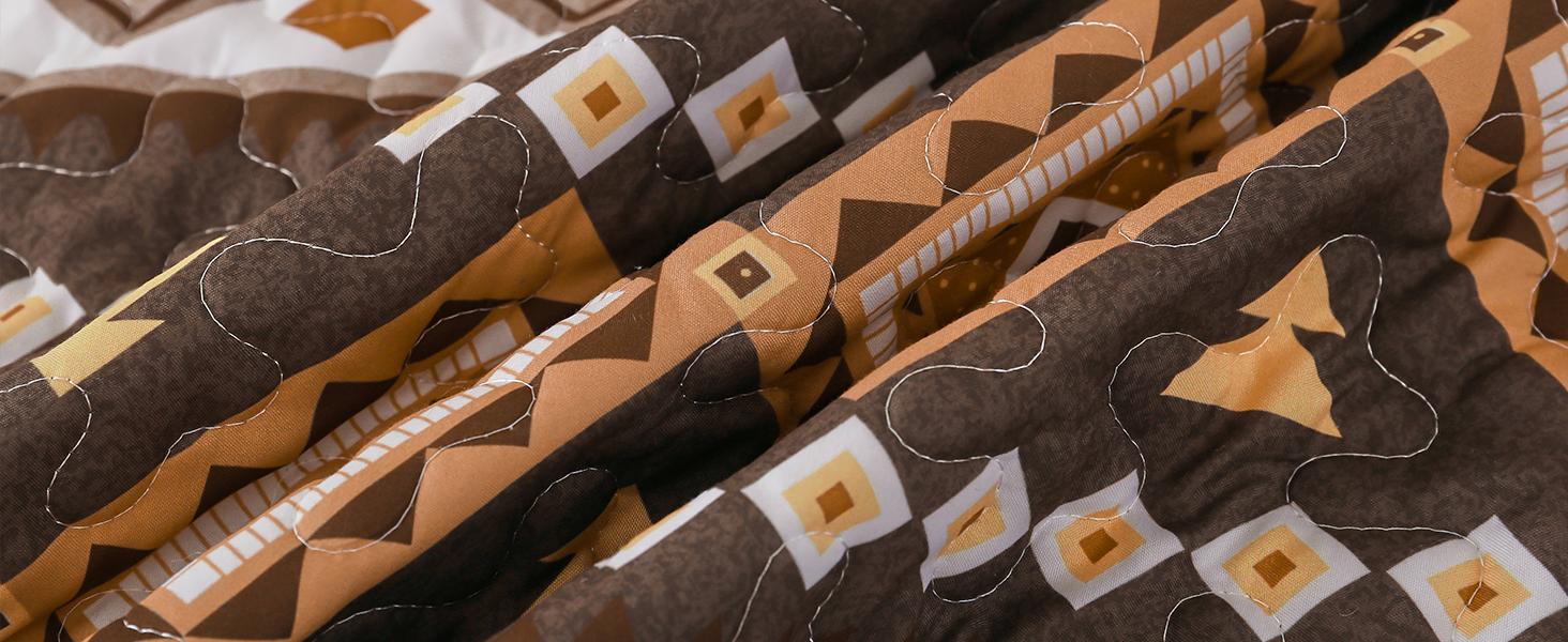 Boho Set Queen Size,3 Pieces Brown Printed Bedspread Coverlet Set,Lightweight Microfiber Bedding Set with 2 Pillowcases,96"*90" Boho Set Queen Size,3 Pieces Brown Printed Bedspread Coverlet Set,Lightweight Microfiber Bedding Set with 2 Pillowcases,96"*90"