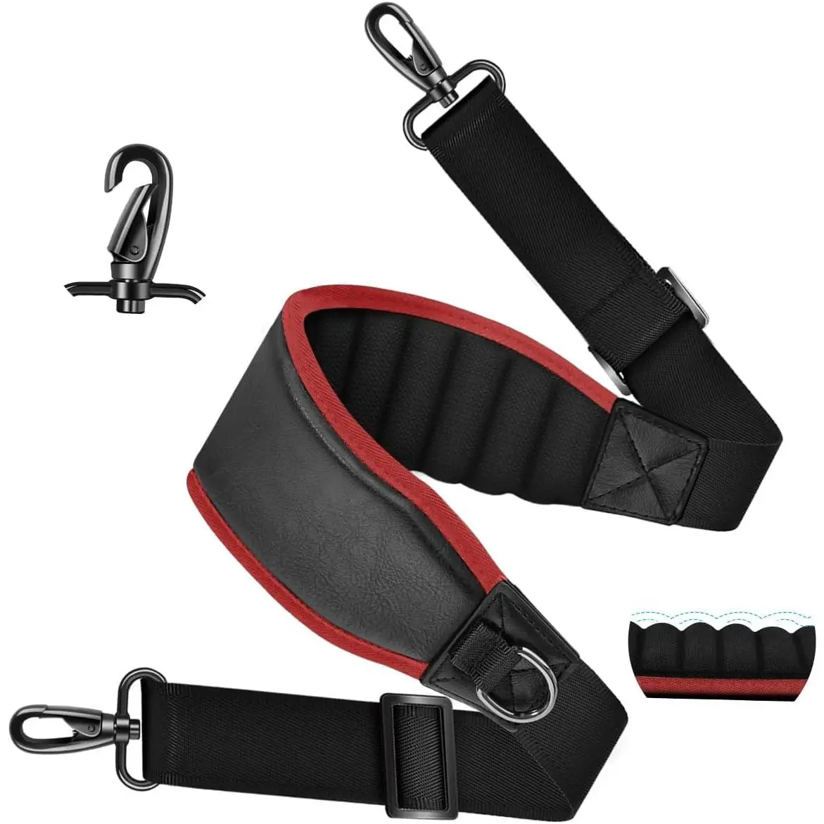 60 inch Cushion Ultra Comfortable Bag Strap Thicken  Strap with Double Adjustable Buckles for Crossbody Bag