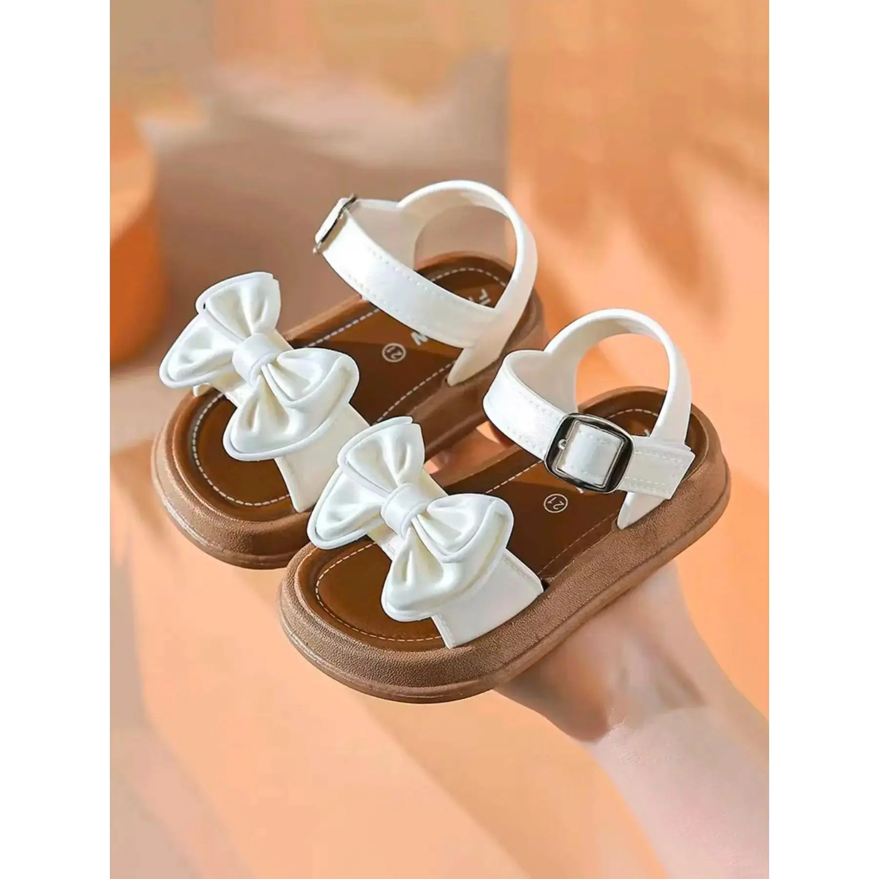 Summer New Girl's Soft Sole Bow Princess Style Sports Casual Sandals, Cute PVC Material, Comfortable Anti-Slip, Must-Have