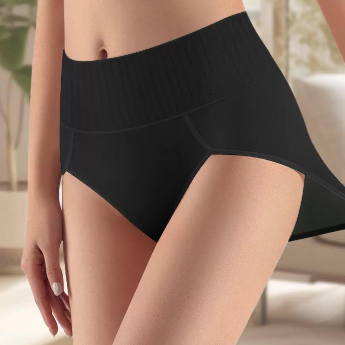 Women's High Waisted Underwear, Comfortable Breathable Solid Color Briefs, Tummy Control & Butt Lifting, No Chafing Design for All Day Wear
