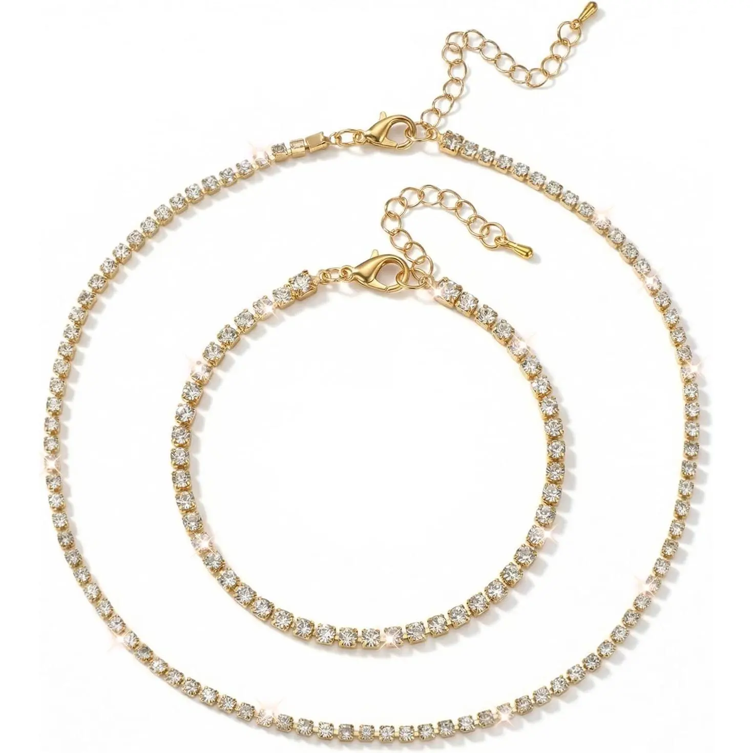 Hecila Tennis Necklace for Women, Rhinestone Choker Necklace for Wedding | Adjustable Tennis Necklaces, Dainty  Choker Necklaces, Bracelet  Link Bracelet,  Accessories