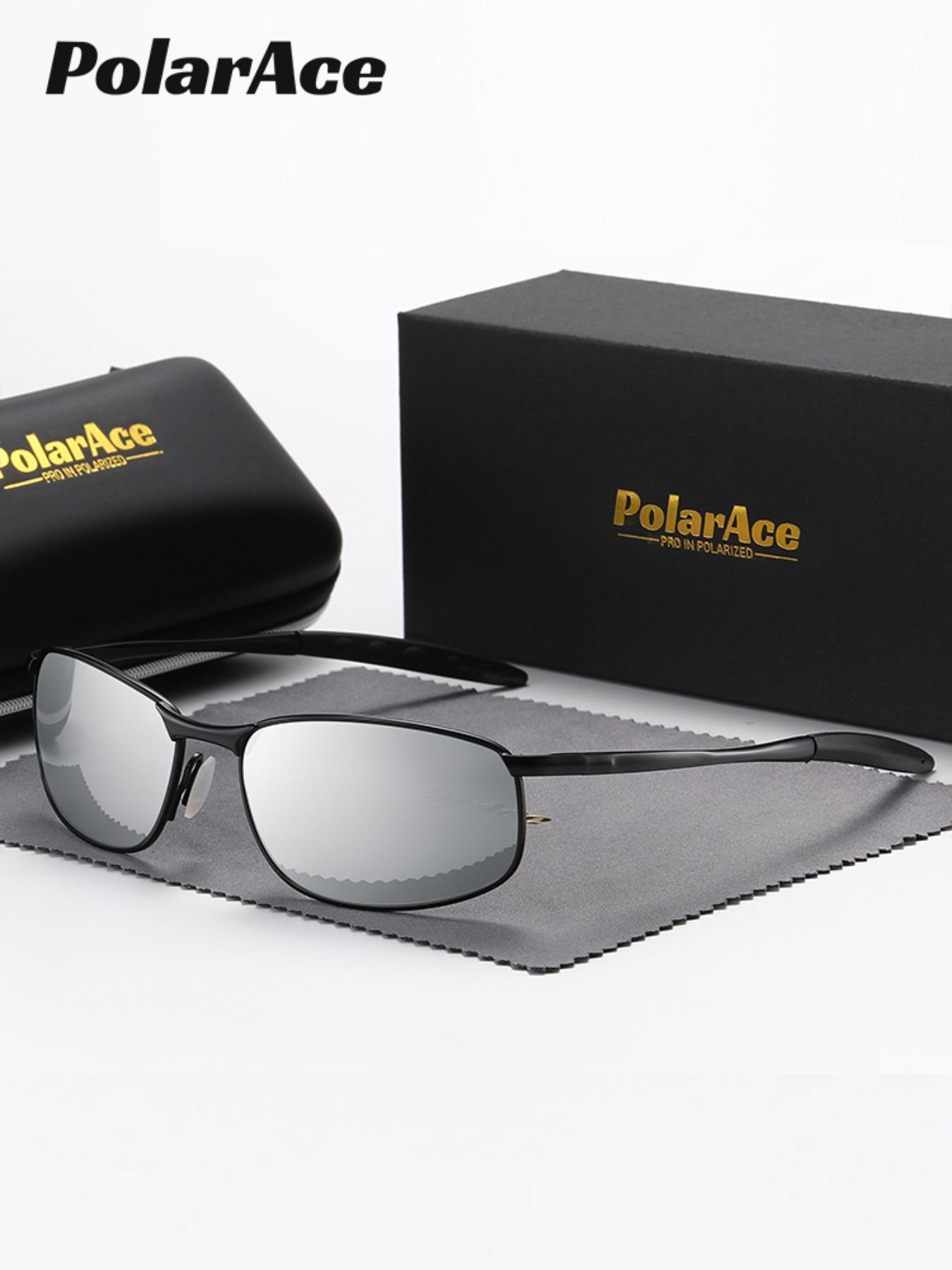 1 Piece PolarAce Unisex Business Style Reviving Classic Charm Rectangular Full Frame Polarized Sunglasses UV400