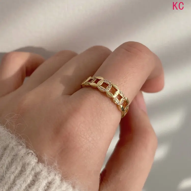 Korean Minimalist Coin Shaped Open Index Finger Ring For Women, Elegant Light Luxury Style Adjustable Finger Jewelry For Daily Outfits