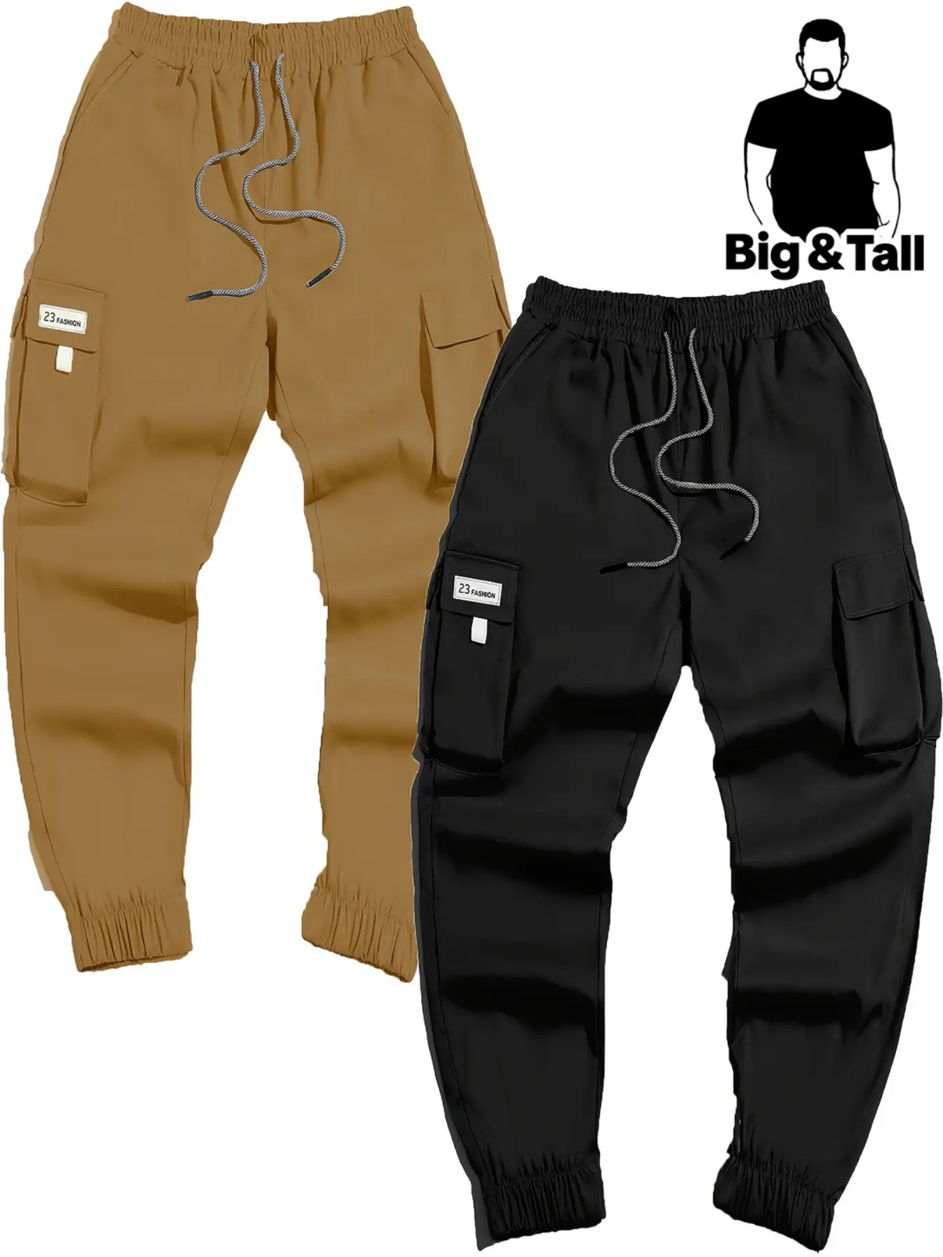 Large Size Men's Multi-Pocket Cargo Pants, Casual Loose Fit, Ideal for Outdoor Activities, Commuting, Fitness, Hiking, Running