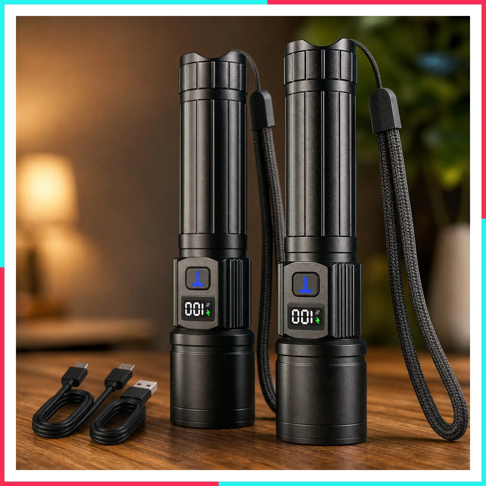 2 Pack Rechargeable Flashlights, Super Bright High Lumens Flashlight