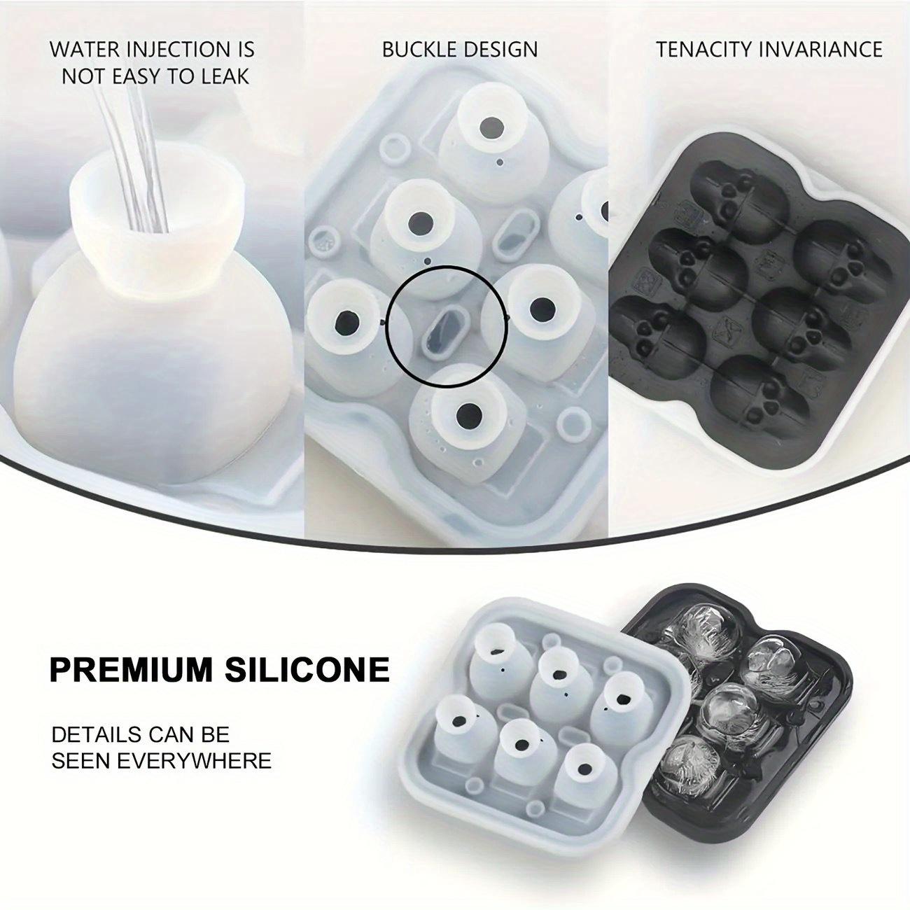 Skull-shaped ice cube molds, silicone ice cube trays, BPA-free freezer molds for making creepy skulls Ice Hockey, whiskey-mixed ice cubes, perfect for soft drinks, coffee, soda, kitchen restaurants, Halloween parties ,Black Utensils Skull-shaped ice cube molds, silicone ice cube trays, BPA-free freezer molds for making creepy skulls Ice Hockey, whiskey-mixed ice cubes, perfect for soft drinks, coffee, soda, kitchen restaurants, Halloween parties ,Black Utensils