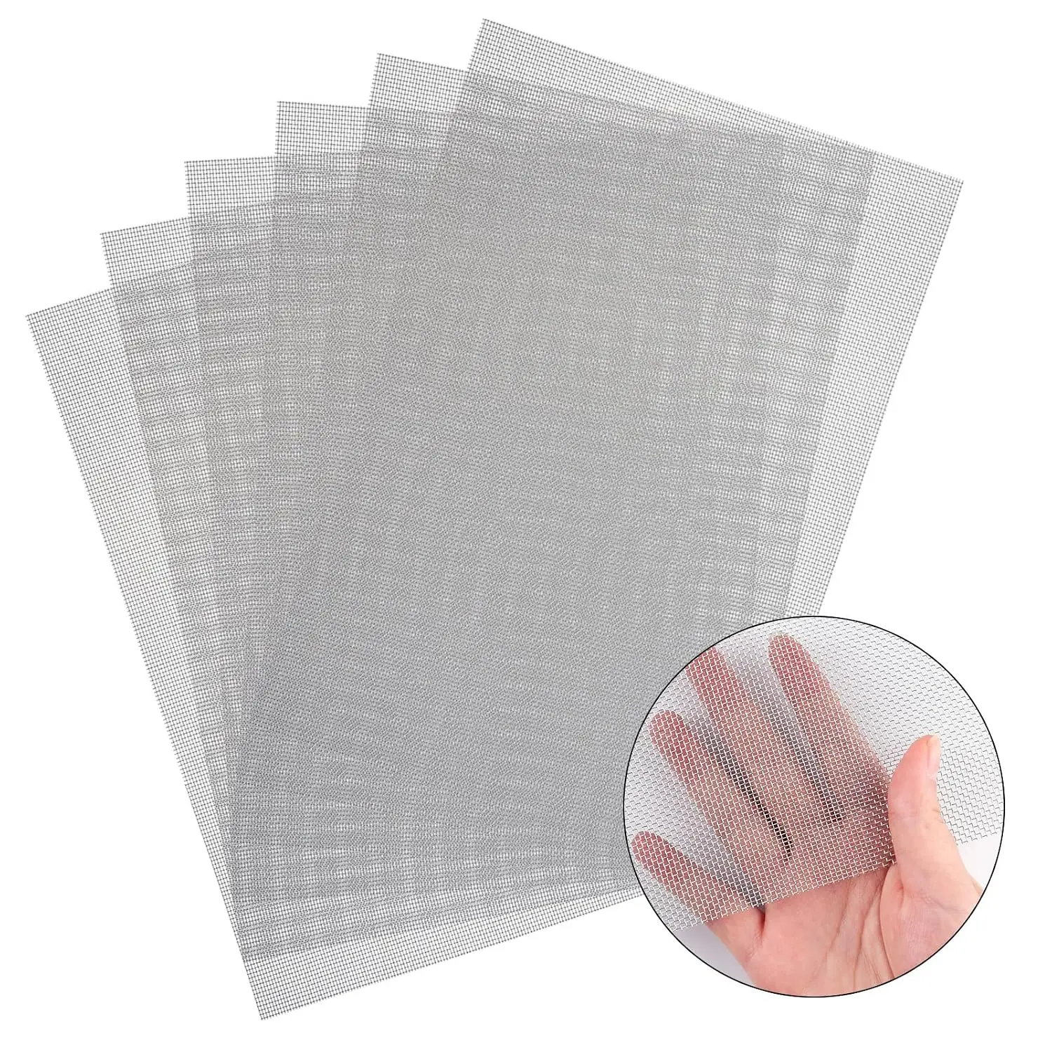 6 Pack 12×8 Inch Wire Mesh Screen, 20 Mesh Metal Stainless Steel Mesh | Sturdy No Rust Metal Mesh Screen for DIY Projects, Cage, Vent, Garden, Window Screen, Filter Mesh