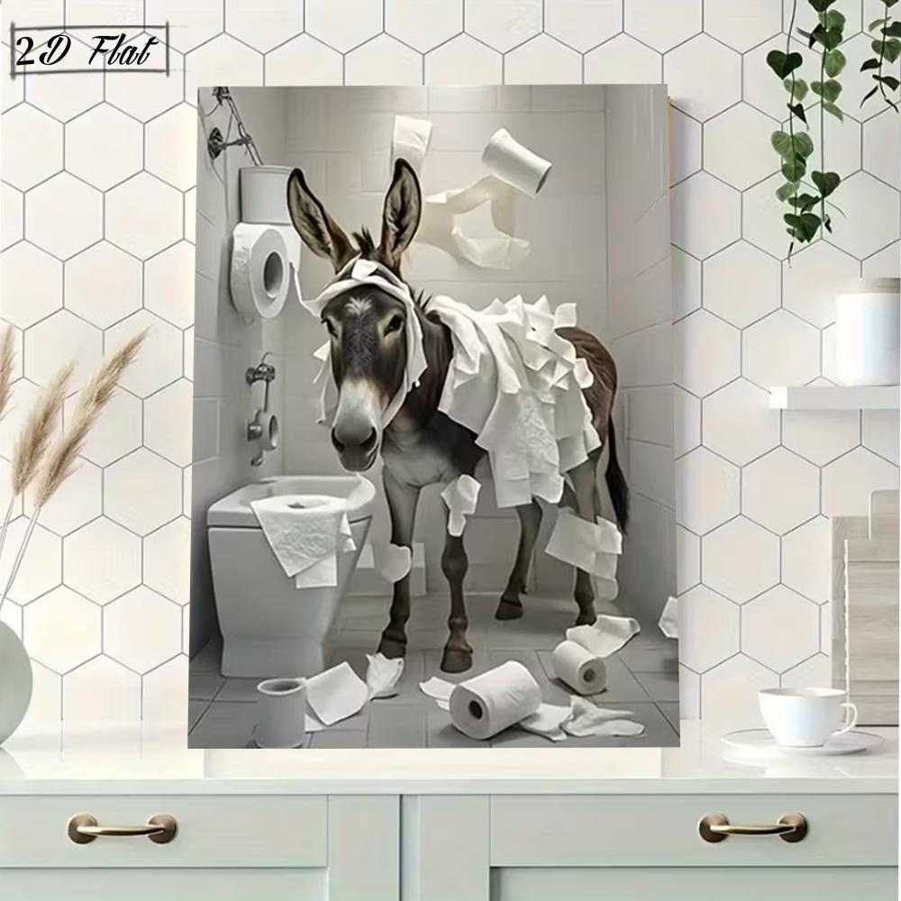 Bathroom Art Wall Farmhouse Home Vintage Funny Signs Donkey For Home,Donkey Toilet Paper Fun packaging style,room decoration, unique holiday gift paintings, waterproof, fade resistant, printed posters, and wall decorations Bathroom Art Wall Farmhouse Home Vintage Funny Signs Donkey For Home,Donkey Toilet Paper Fun packaging style,room decoration, unique holiday gift paintings, waterproof, fade resistant, printed posters, and wall decorations