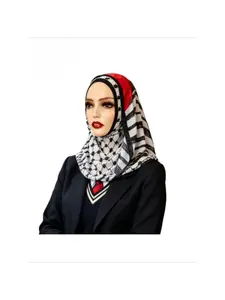 Lightweight and breathable checkered printed headscarf for women's daily wear, versatile headscarf for sun protection, shawl scarf