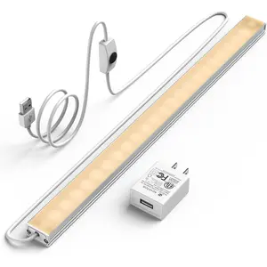 Led Under Cabinet Light, 12 Inch Led Light Bar, Warm White 3000K, Plug in Undercabinet Led Lighting, Lightweight USB Light Strip, Under Counter Lights for Kitchen/Room/Shelf/Desk/Showcase