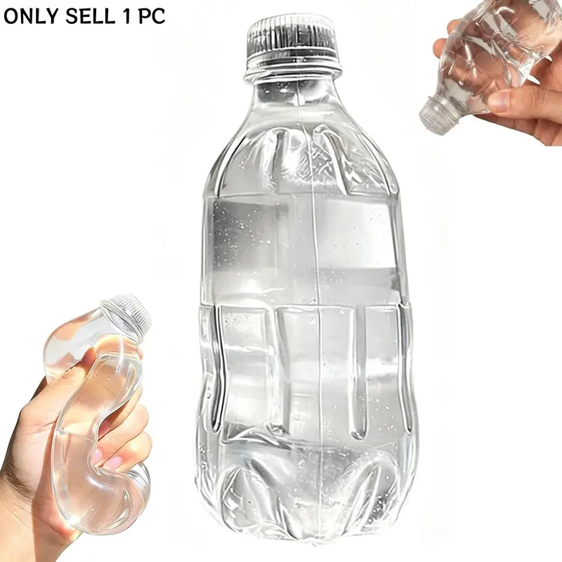 Transparent Water Bottle-Shaped Squishy Toy, Coconut Oil-Filled, Soft TPR Sensory Squeeze Toys for Stress Relief
