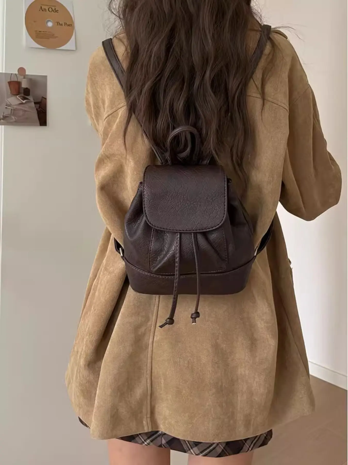 2026 Fall Winter New Drawstring Mini Women's Backpack, Versatile Small Bag, Adjustable Straps, Ideal for College, Daily Use, Short Trips