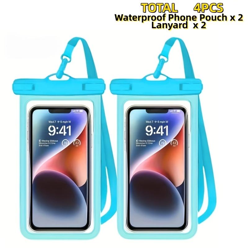 4-Piece Set [2 Waterproof Phone Pouches with 2 Lanyards] – Universal Waterproof Phone Pouch – Waterproof Phone Case Compatible with iPhone 17, 16, 15, 14, 13, 12, 11 Pro Max, XS, Plus, and Galaxy Phones Up to 7.0 Inches – Waterproof Phone Dry Bag