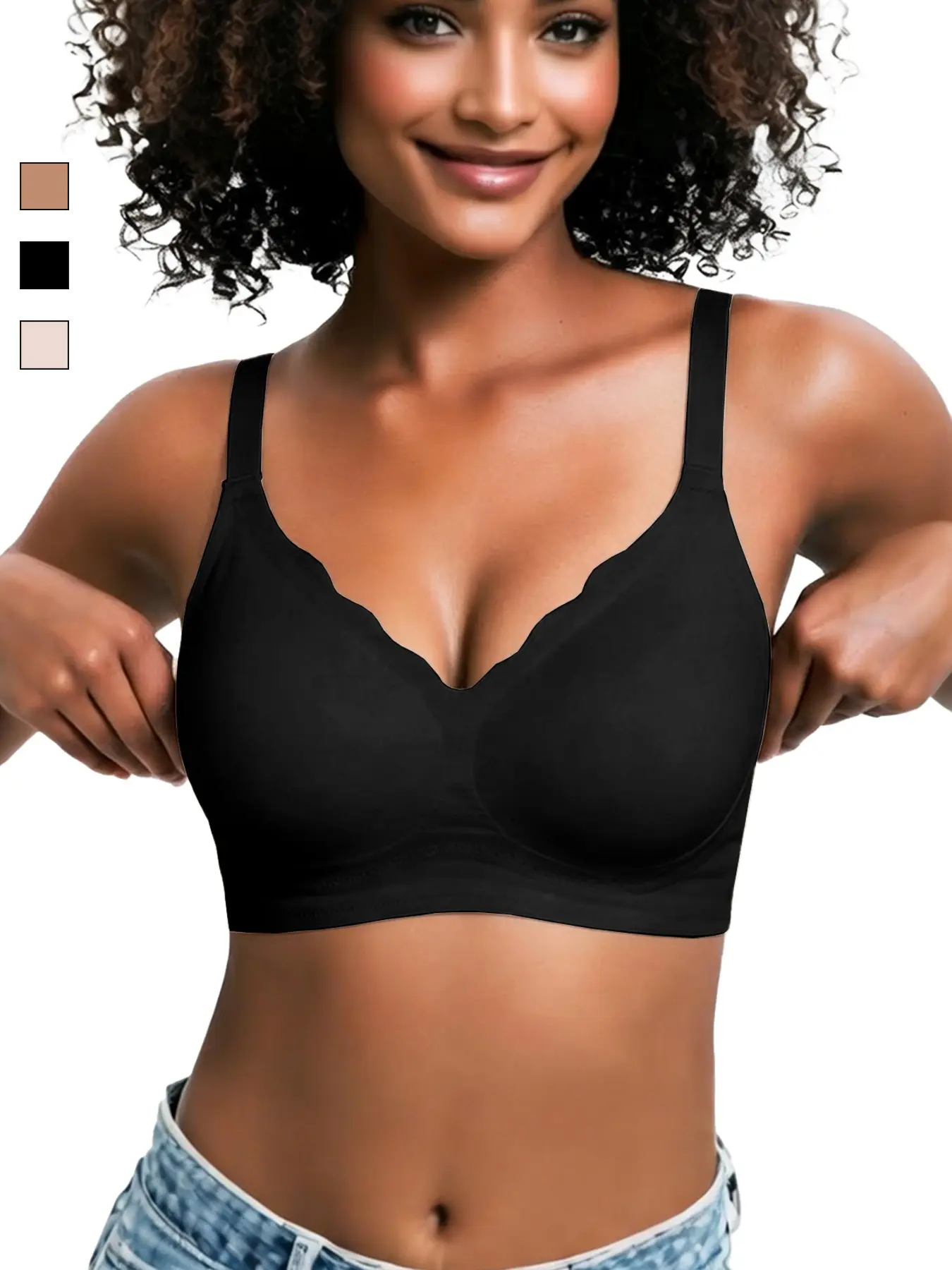 Women's Seamless Push-Up Bra, Comfortable Invisible Wire-Free Bra, Smooth Soft Full Cup Underwear, Suitable for All Seasons