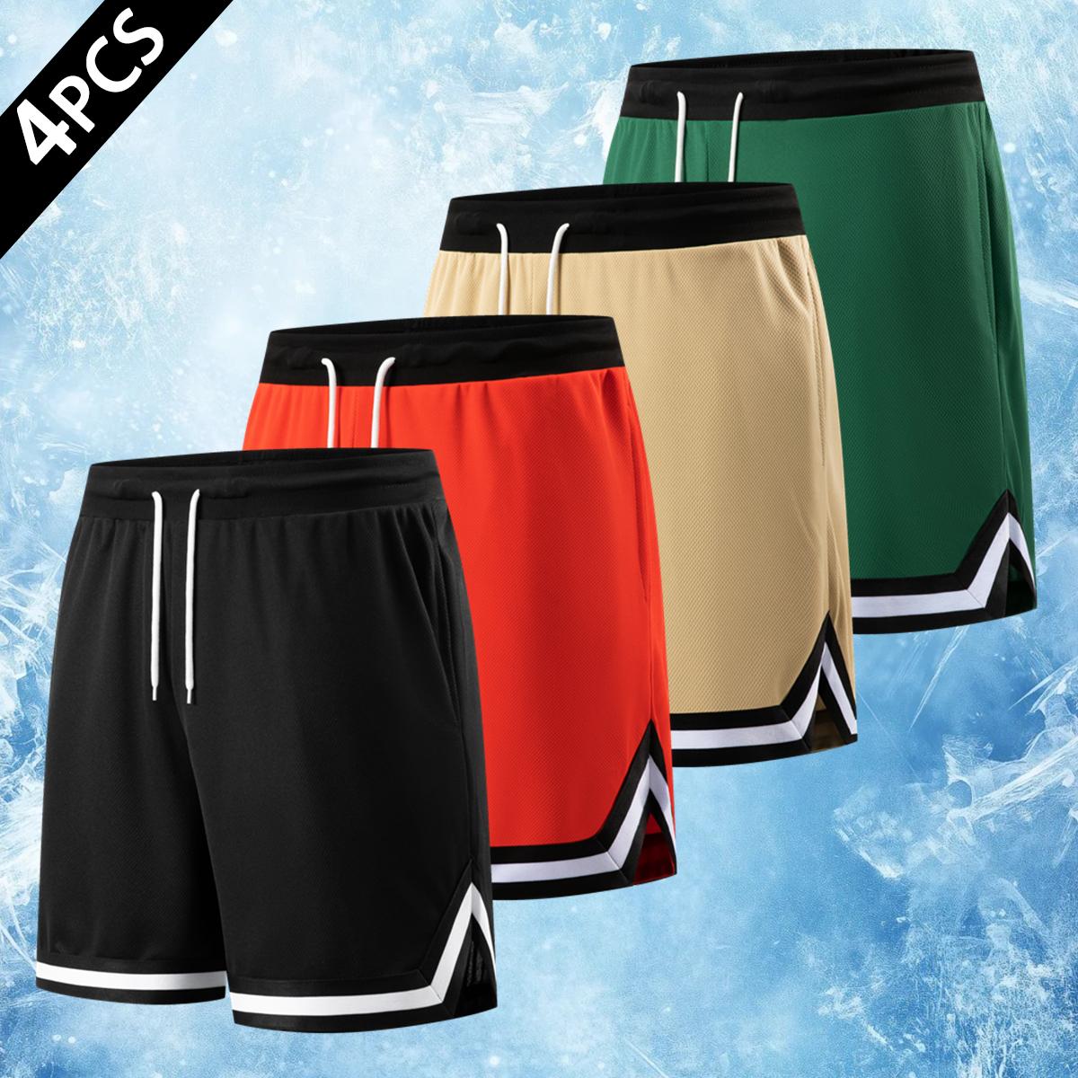5PCS Men's Basketball Shorts 2026 Summer, Quick Dry Mesh Athletic Gym Shorts with Elastic Waist Drawstring, Breathable Lightweight Workout Running Shorts for Fitness, Hiking, Beach, Outdoor Activities, Men's Fashion Activewear Multi-Pack