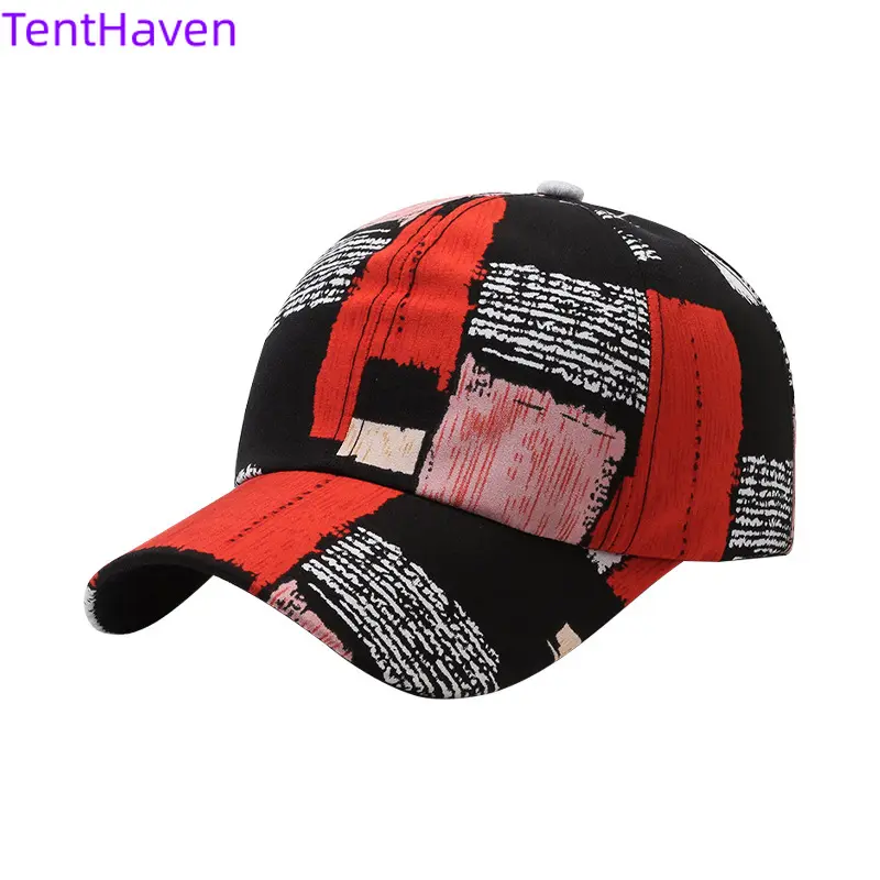 2026 new baseball cap big head circumference marathon running sun hat graffiti printed casual sports duckbill cap