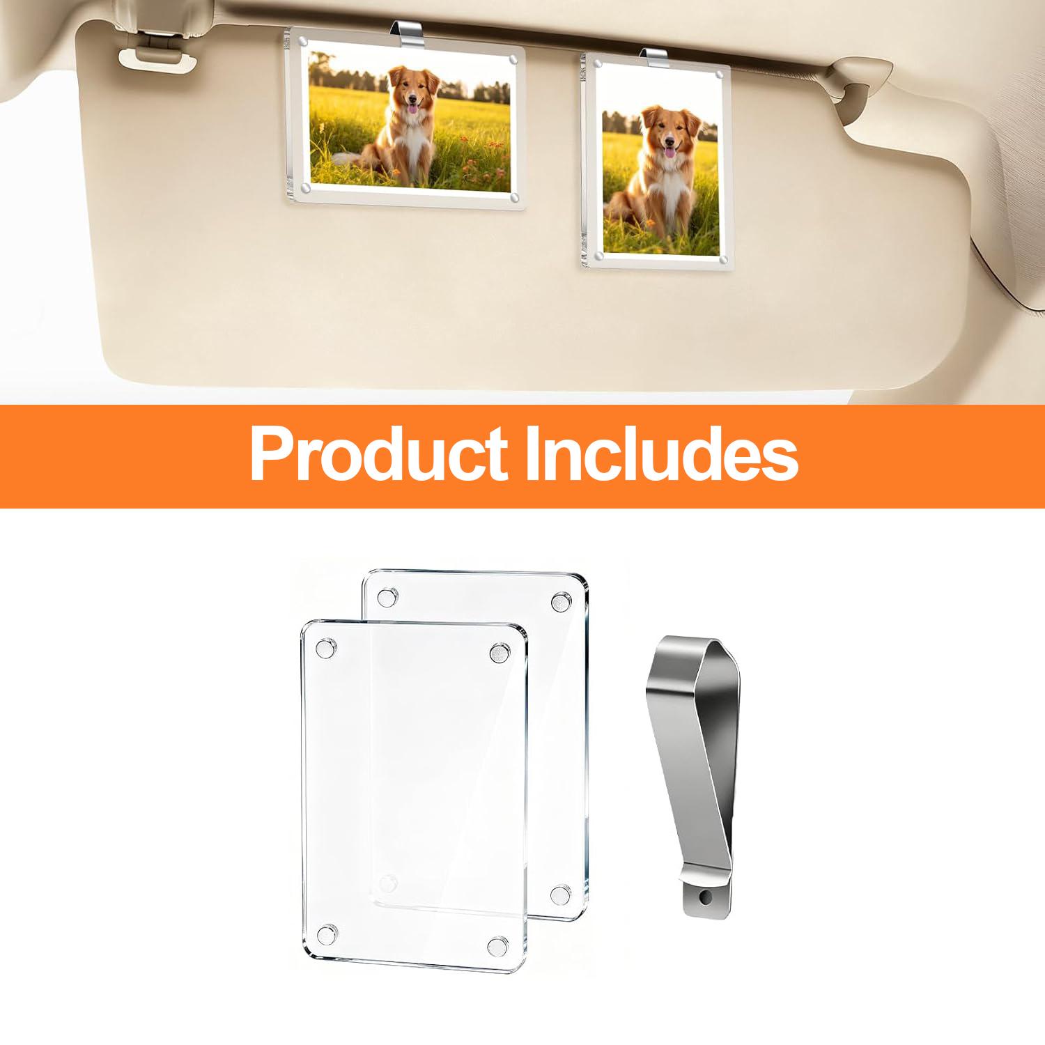 1/2Pcs Car Picture Holder for Sun Visor Magnetic 2.36"x3.5" Clear Acrylic Photo Clip Horizontal Vertical Display Perfect for Polaroid Go Instax Mini Drive Safe Gift 1/2Pcs Car Picture Holder for Sun Visor Magnetic 2.36"x3.5" Clear Acrylic Photo Clip Horizontal Vertical Display Perfect for Polaroid Go Instax Mini Drive Safe Gift