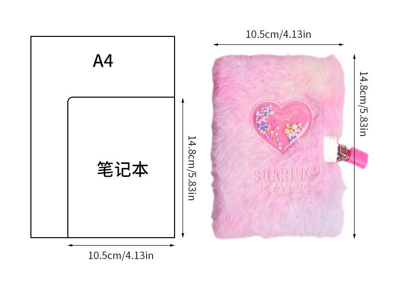 Cartoon Plush Notebook, A6 Size, Girl's Plush Notebook with Lock, Diary, Student Prize, Journal