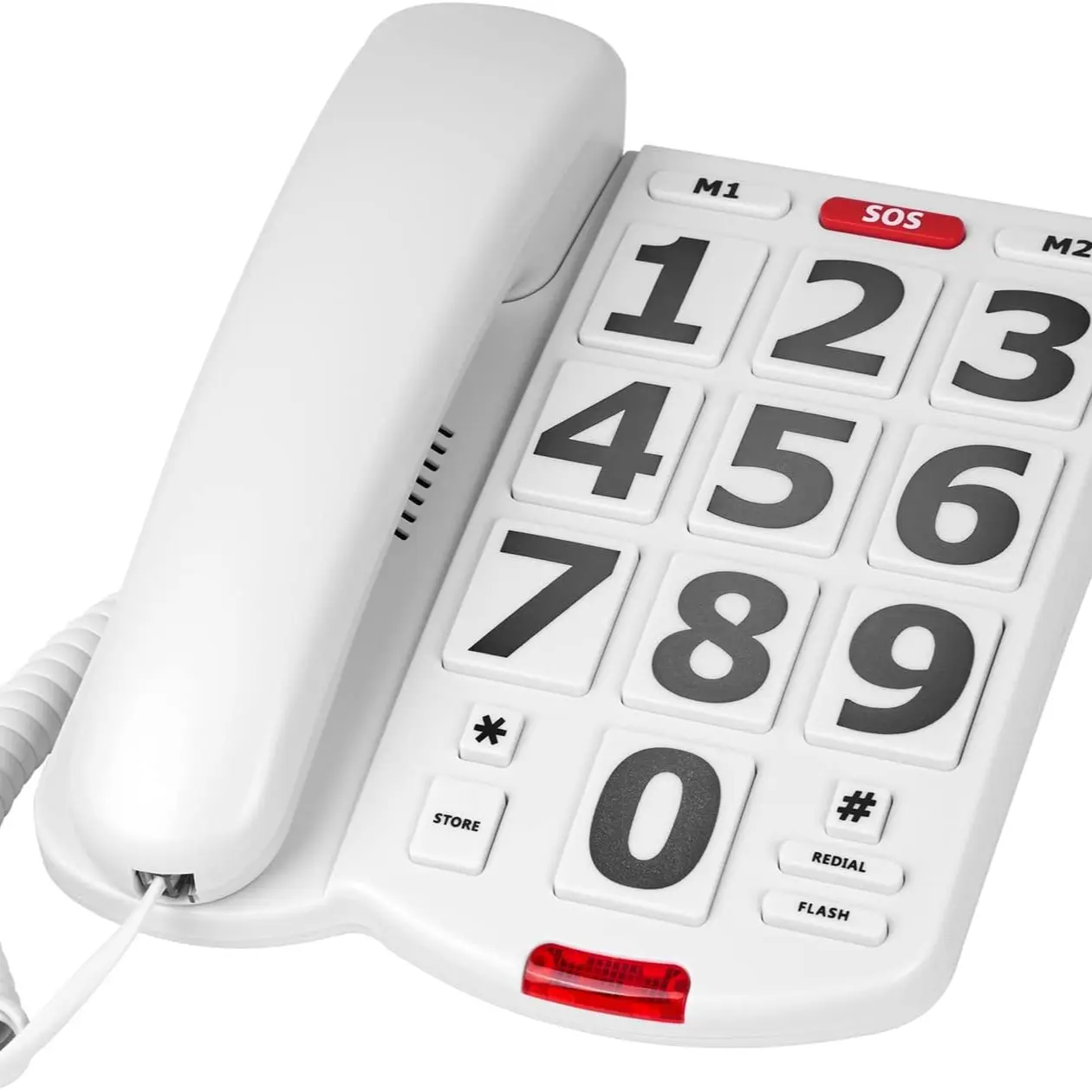 Large Button Wired Phone with Caller ID, Home Base Station, Office Hands-Free Call, Loud Ringing Extension Phone