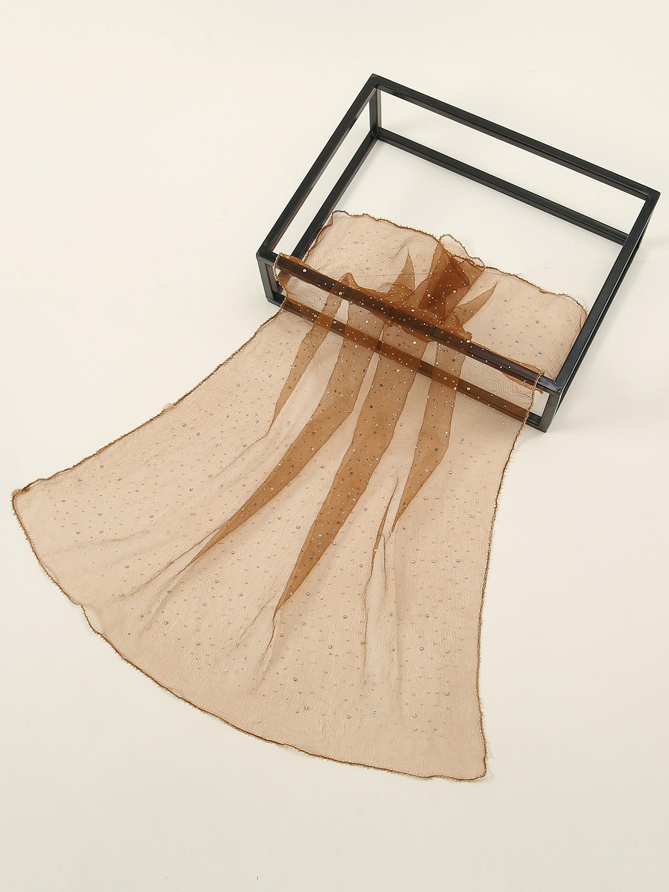 Rhinestone headscarf, silk scarf, women's elegant headscarf, sequin headscarf, square scarf