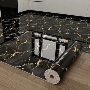 Marble Pattern Floor Sticker, Wall Decor, Waterproof Self-Adhesive Wallpaper, Heat Resistant, Kitchen Counter, Desktop Protector