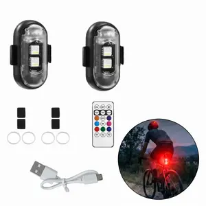 6 PCS Wireless LED Lights for Car with Remote Control, Wireless LED Strobe Lights 8 Colors USB Charging IP65 Waterproof Anti-Collision Warning Light for Car Interior Truck Motorcycle Drone Aircraft Bike-YY0
