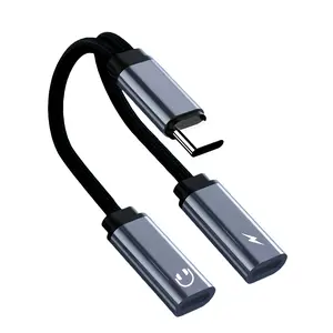 Type-C male to dual Type-C female adapter, one-to-two multi-functional fast charging OTG audio two-in-one adapter cable
