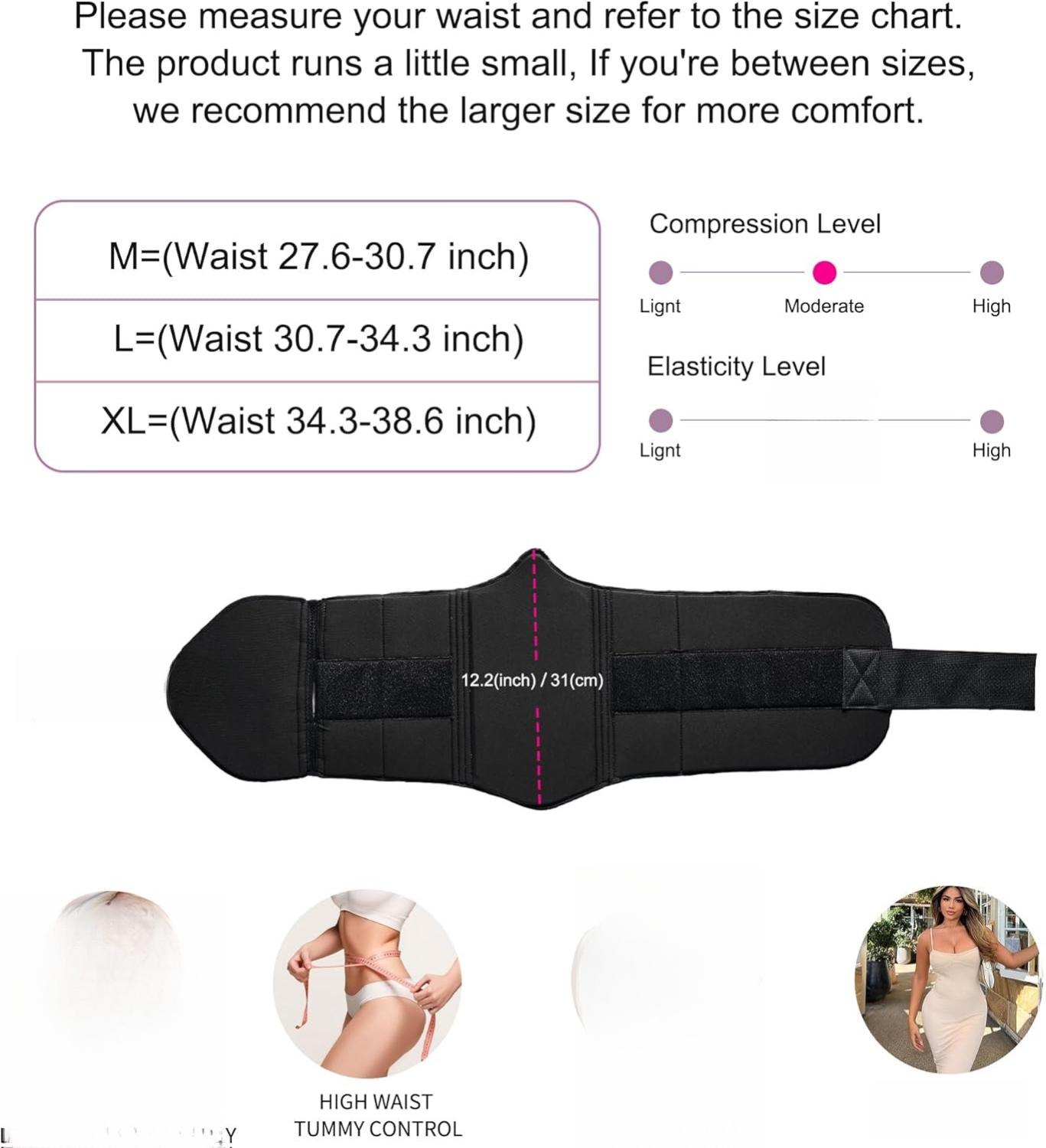 MUSE NOTE Women's Soft 360 Lipo Foam Ab Board - Post-Surgery Shapewear with Abdominal Compression, 360 All-Round Wrap, Elastic Stretch, Cotton Fabric, Adjustable Rubber Band, Seamless Discreet Fit for Tummy Tuck Recovery, Body Contouring, Pain Relief