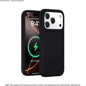 3 In 1 High Quality Magnetic Shockproof Soft Bumper Phone Case Set With 2 Clear Screen Protectors, Liquid Silicone Cover For iPhone 17 Pro Max 17 Pro 17 Air
