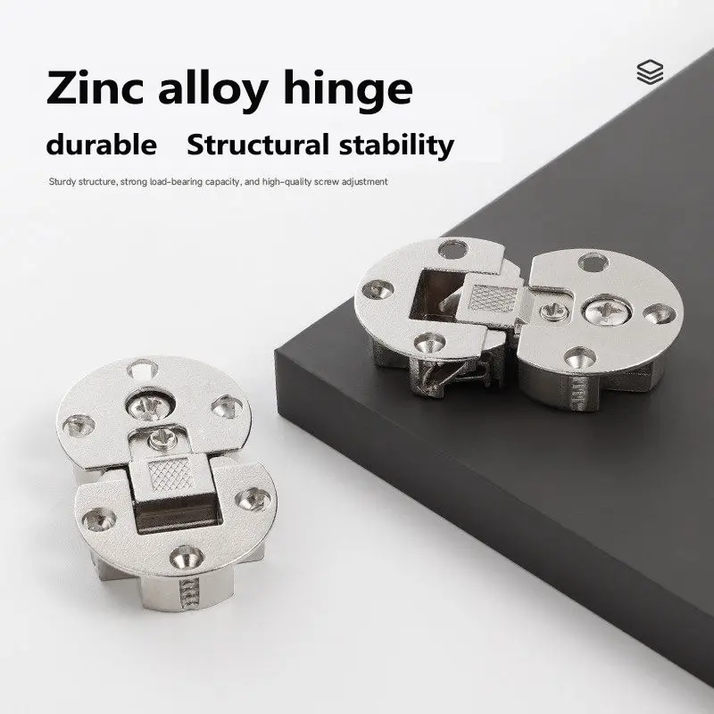 2pcs/4pcs 90-Degree Flat Hinges, Adjustable Zinc Alloy Spring Hinges for Wardrobes and Cabinets, Shock-Absorbing Hinges with Screws Included, Door Hardware