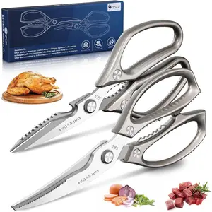 Kitchen Shears Set, All Purpose Heavy Duty Poultry Shears, Sharp Japanese Meat Scissors, Dishwasher Safe Stainless Steel Kitchen Scissors for Food, Chicken Bones, Turkey, Ideal Christmas Gifts for Women Men