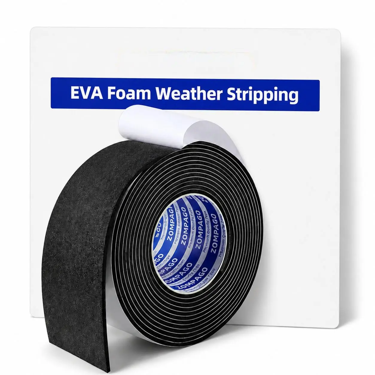 Tape Weather Stripping, 1.6in x 16.4FT Black Single Sided Adhesive Rubber Seal Strip, Window Gap Filler & Door Seal Weatherstripping for Doors, Exterior Window Gasket Door Insulation