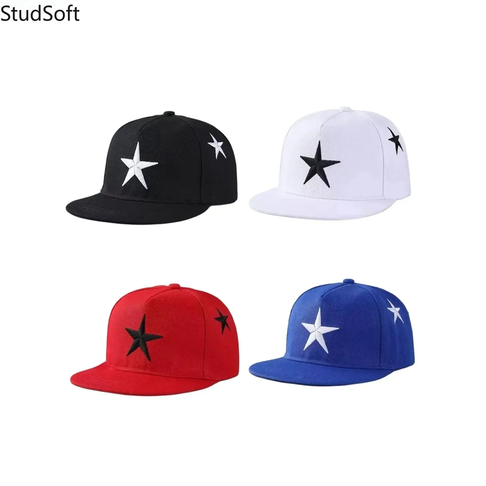 Rhinestone Baseball Cap Star Flat Brim Hip Hop Trucker Hat Shiny Y2K Sun Protection Snapback Headwear with Dust Bag Men Women Outdoor Skate