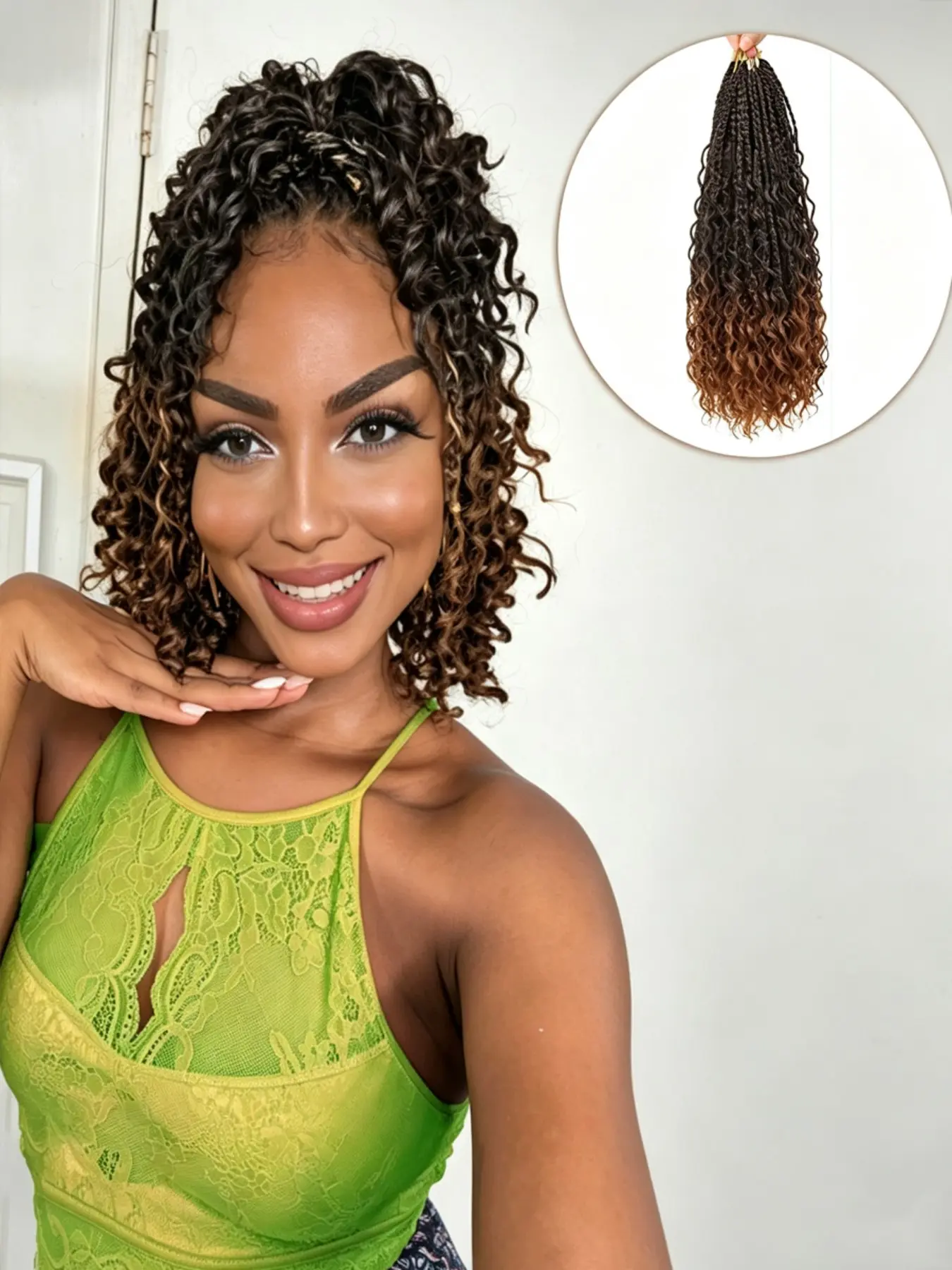 Goddess Box Braids Crochet Hair Boho Box Braids -14 Inch 3 Pcs Pre-Looped Textured Goddess Curly Wave Hair Extensions Unisex Braids Instant Volume & Length Perfect for Daily Wear & Special Events Versatile Hairpiece with Natural Soft Feel