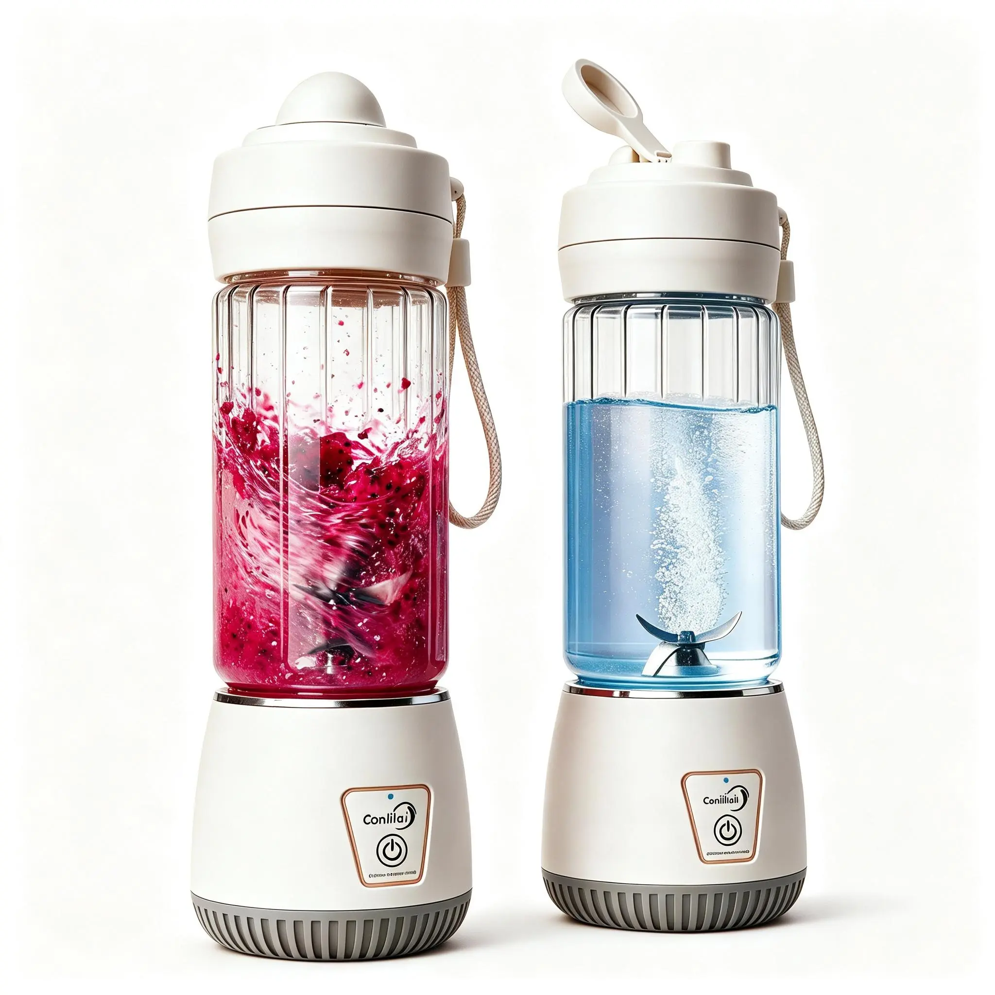 Conlilai 2-In-1 Cordless Portable Juicer - USB Rechargeable Hydrogen Infused Water Maker, Mini Cordless Bottle Blender for Travel, Home Use, Portable Bottle Blenders