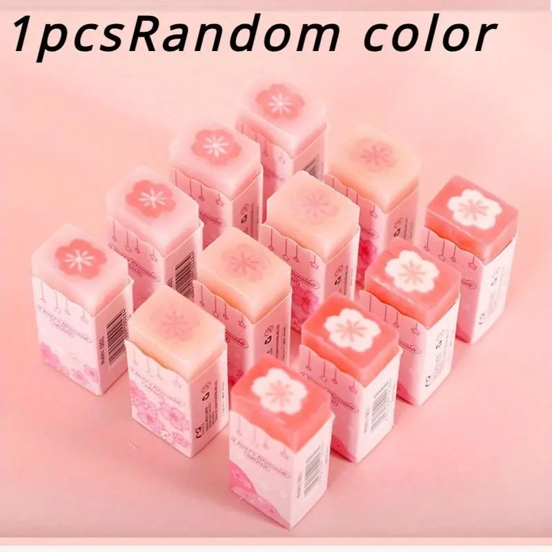 1/3/10pcs New Design Adorable Creative Pink Cherry Blossom Shaped Erasers, Suitable for Art, Writing and Drawing, Art Supplies, Ideal Gifts for Students and Loved Ones Top Choice for Christmas, Easter, Halloween and Children's Day Presents
