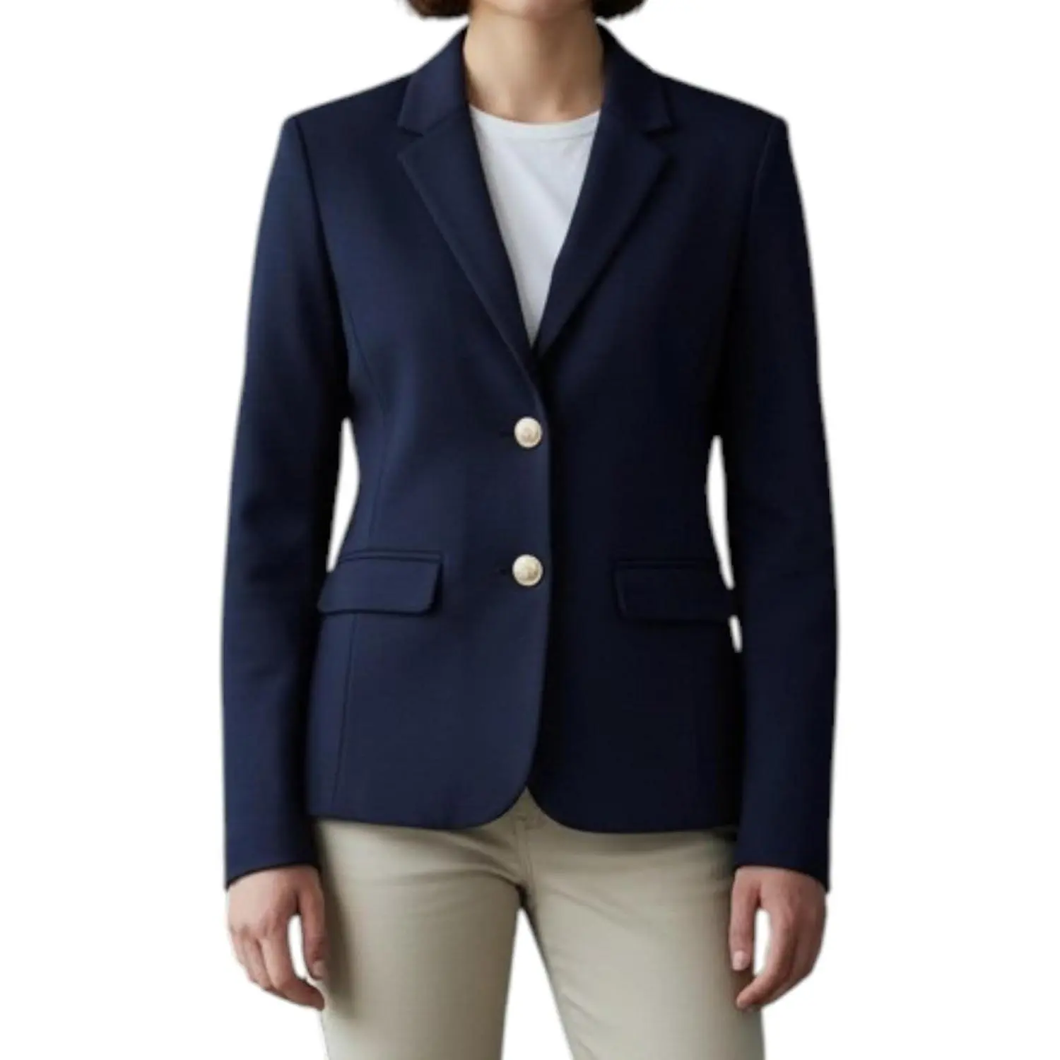 Women's Classic School Blazer - Long Sleeve, Button Closure, Functional Pockets
