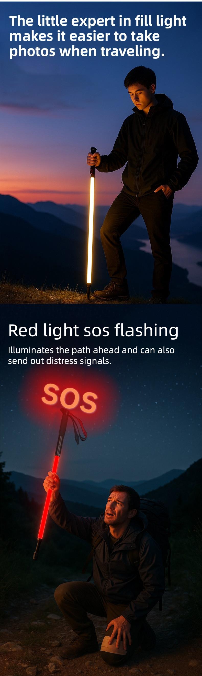 Ultra-Bright LED Safety Staff for Ultimate Night Visibility |   Rechargeable Laser Saber Walking Stick, Waterproof & Ultra-Light for Hikers, Senior Safety, Camping & Power Outages