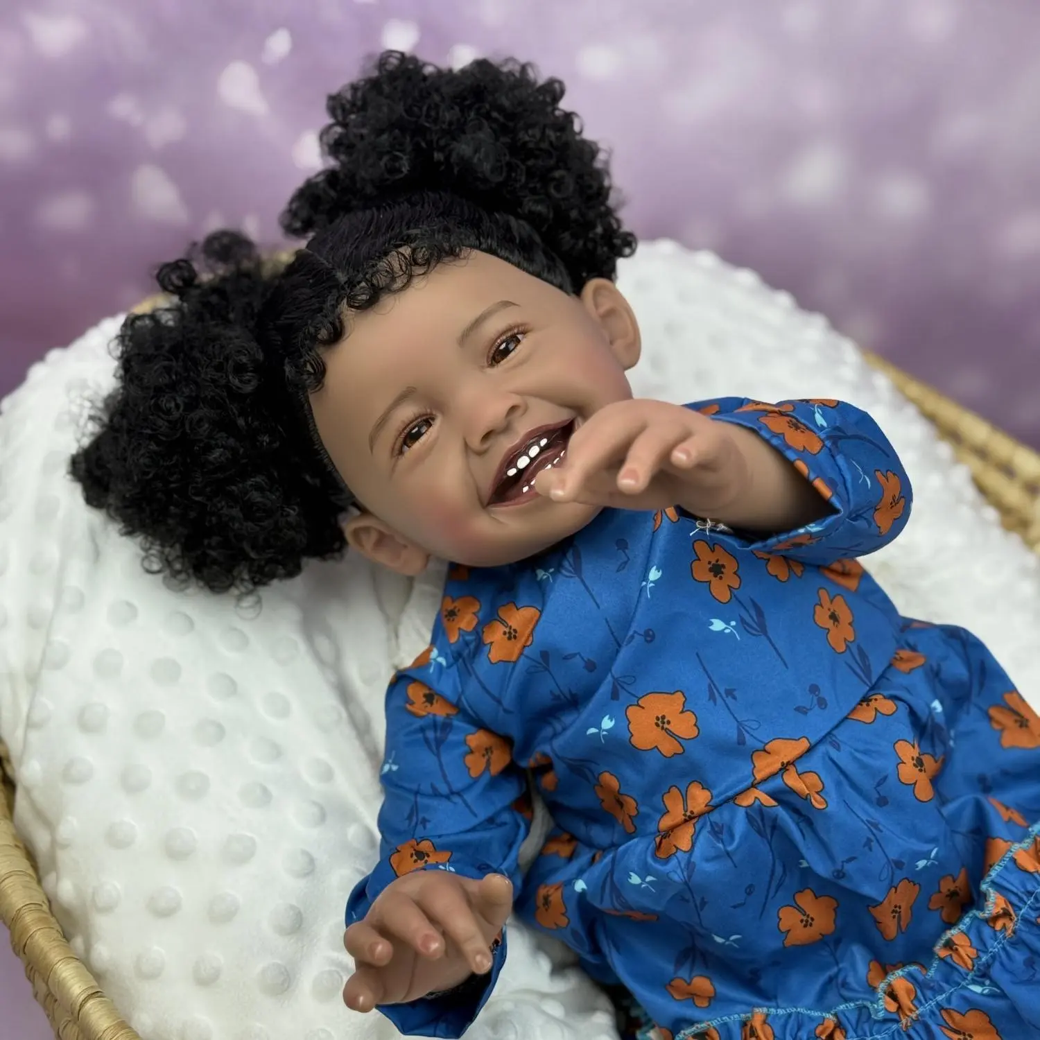 TopLink 60 CM 24 Inch Reborn Toddler Smiling Baby Doll Toy For Girl Cloth Body Vinyl Limbs Doll Princess Toddler Play House Toy Gift