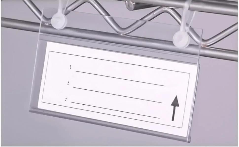 100 Pack Plastic Wire Shelf Label Holders, 4" x 2.3" Clear Price Tag Holder Sign & Ticket Holder with Double Snap Lock Closure, Reusable Basket Label Holders for Market, Retail Shop, Pantry 100 Pack Plastic Wire Shelf Label Holders, 4" x 2.3" Clear Price Tag Holder Sign & Ticket Holder with Double Snap Lock Closure, Reusable Basket Label Holders for Market, Retail Shop, Pantry