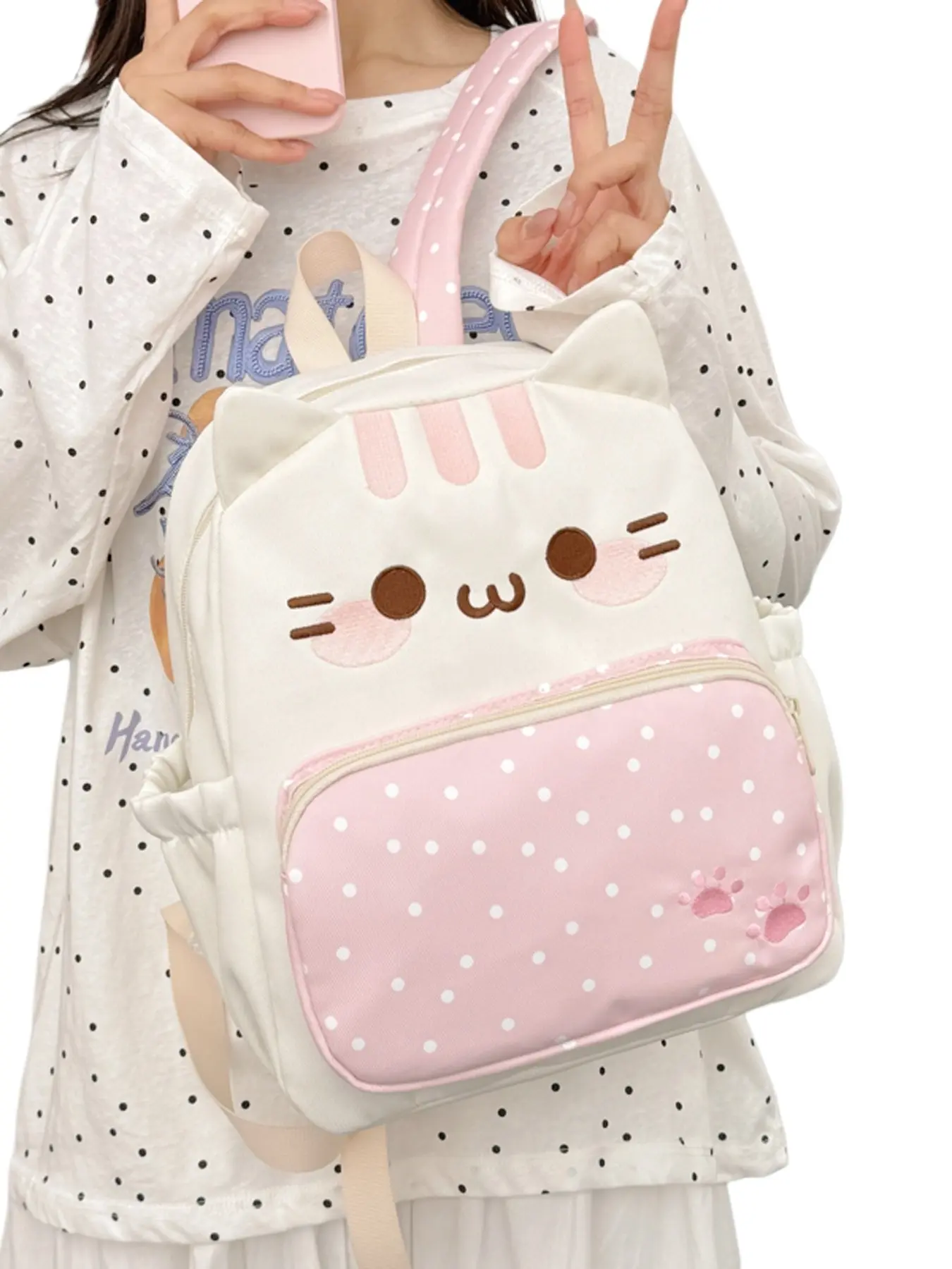 Creative Cat Backpack for Women, Lightweight Travel Bag, College Campus Bookbag, Daily Casual Storage, Birthday Gift