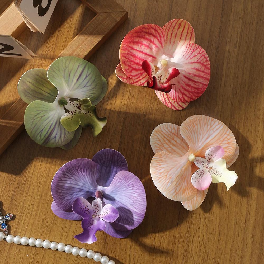 3/5/10Pcs Butterfly Orchid Artificial Flowers for Home Room Decoration Wedding Bridal Accessories Headwear Hair Clips DIY Gifts