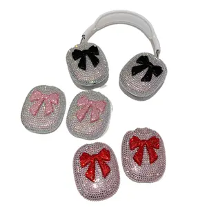 2026 Sparkling Bow Decor AirPods Max Case, Cute Glitter Protective Headphone Cover for Apple AirPods Max, Trendy Sweet Stylish Accessory for Daily Wear and Fashion Outfit Matching