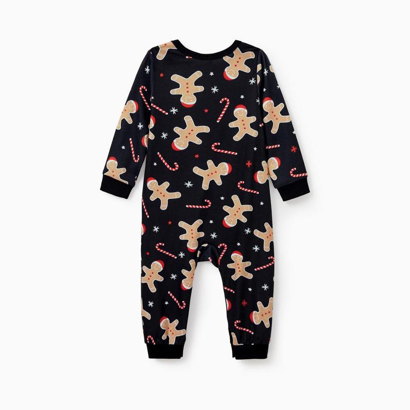 PatPat Christmas Pajamas Soft & Stretchy Family Matching  Long Sleeve Sets Gingerbread Patterned Sleepwear for Women Men Couples Adult Kids,Cute Pajama,Cozy Pajamas ,Flame Resistant,autumntok,wintertok,BFCM Early Bird