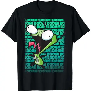 Nickelodeon Invader Zim Gir Impending Doom Song Men's T-shirt, plus size, soft and comfortable, suitable for all seasons.
