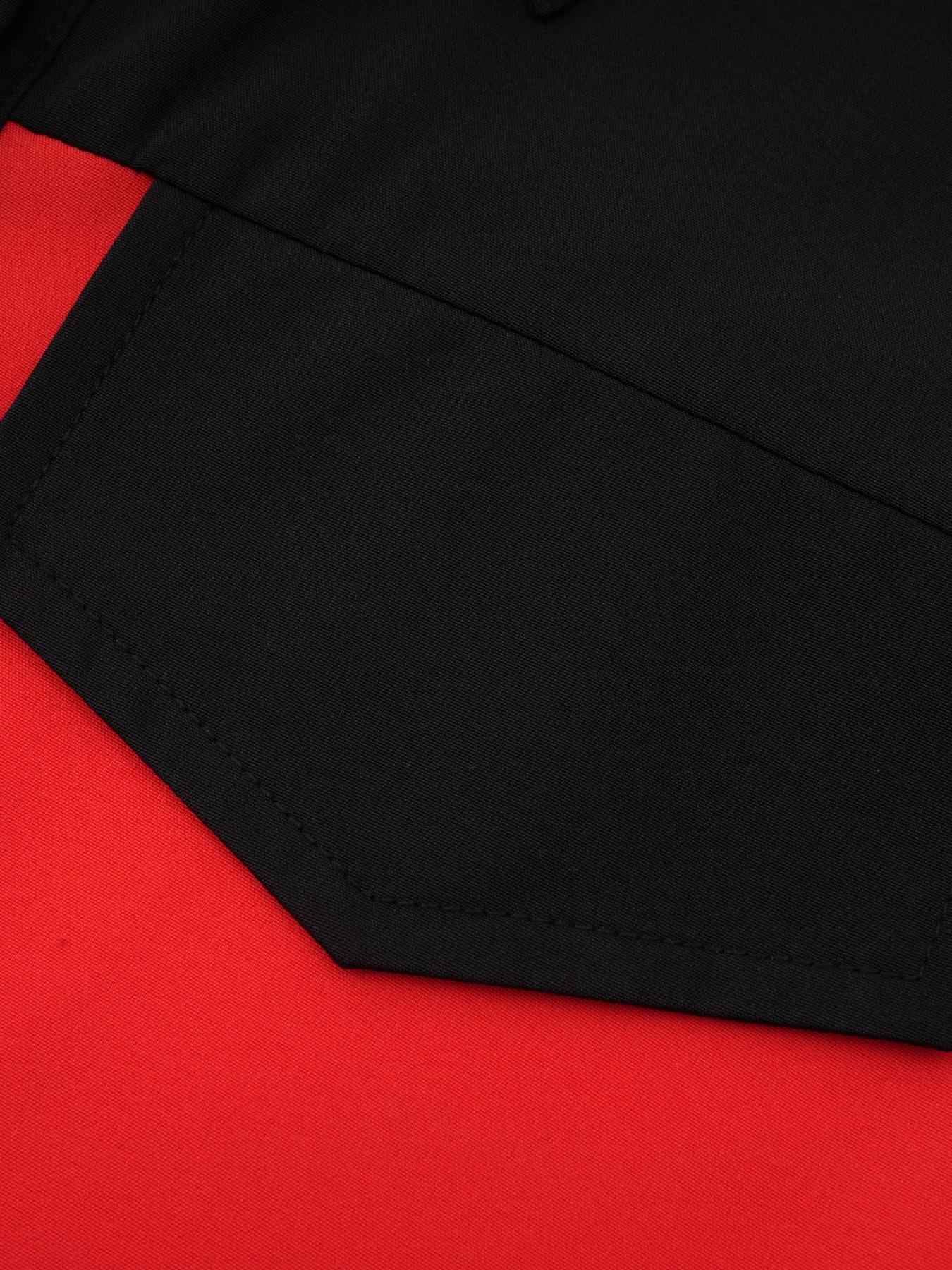 Women's Colorblock Flap Detail Button Front Shirt Blouse, Elegant Long Sleeve Collared Top for Spring & Fall, Fall Tops, Ladies Clothes for Work Office Business Women's Colorblock Flap Detail Button Front Shirt Blouse, Elegant Long Sleeve Collared Top for Spring & Fall, Fall Tops, Ladies Clothes for Work Office Business