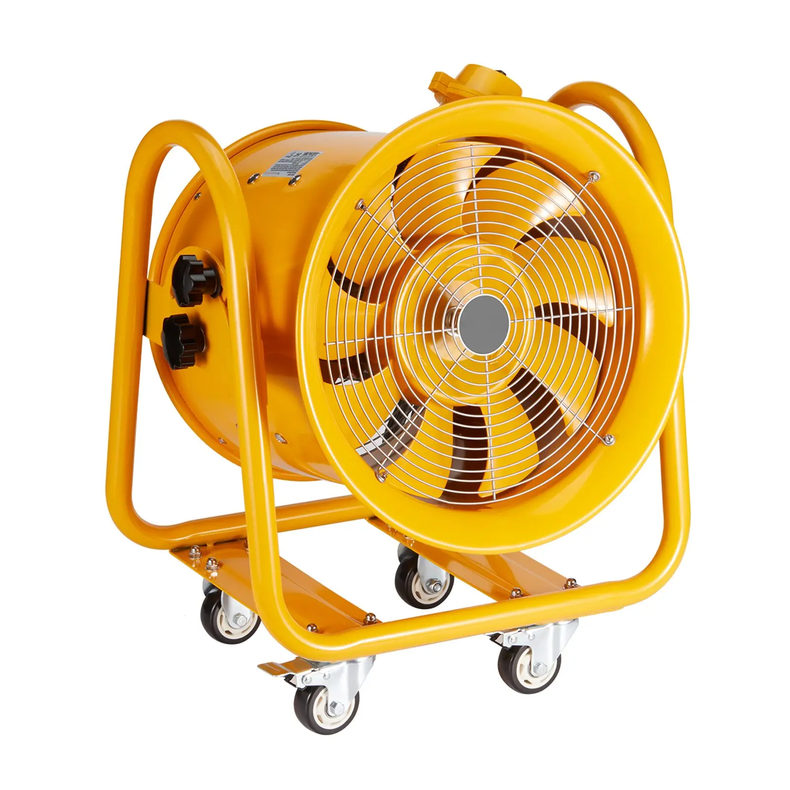 VEVOR Portable Ventilator, 16" Heavy Duty Cylinder Fan, 1100W Strong Shop Exhaust Fan 4240CFM, 16.4ft Power Cord (No charging head), Industrial Utility Blower for Sucking Dust, Smoke Home/Workplace